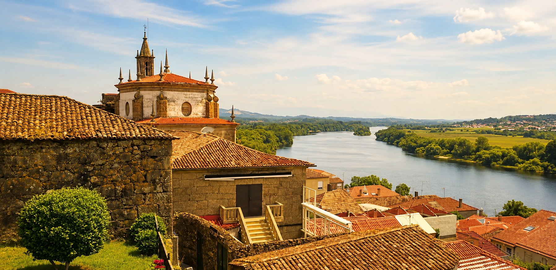 El Río Miño desde la catedral de Tui